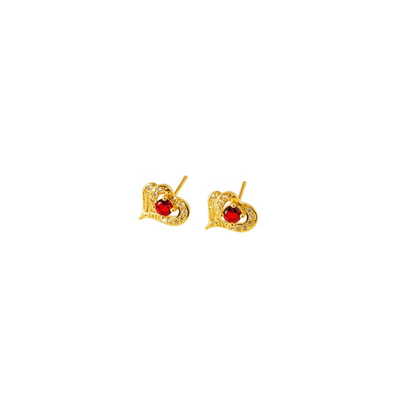 Orecchini a Cuore con Pietra Rossa di Tendenza da Donna: Elegante, Leggero e di Lunga Durata