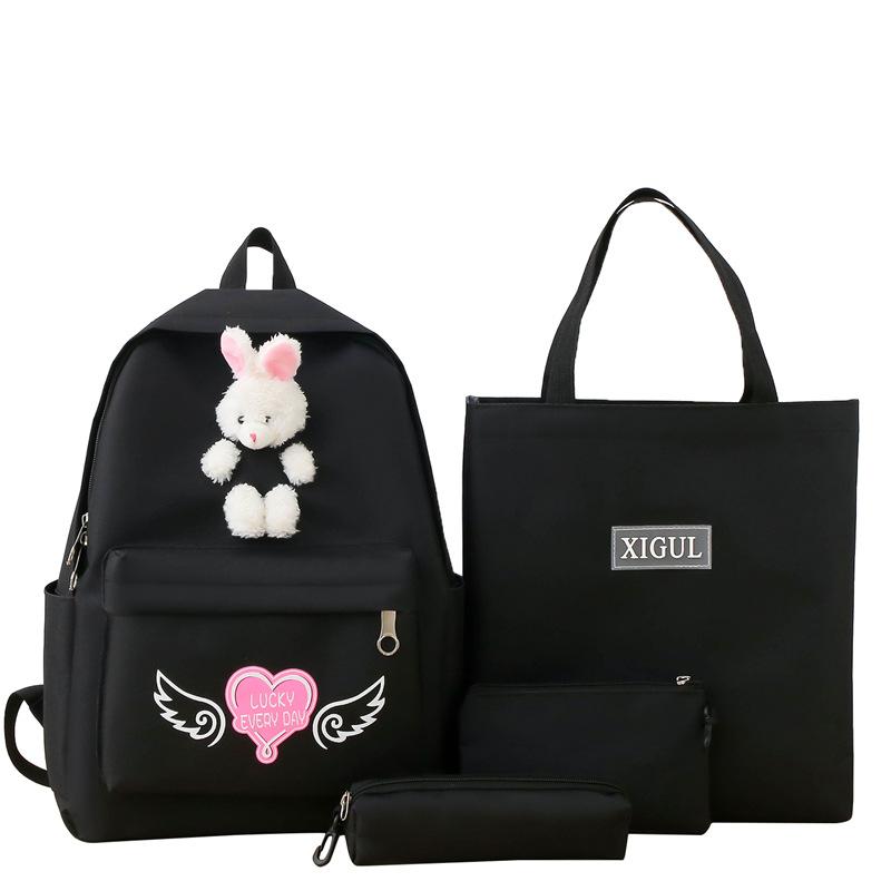 Schoolbag new student backpack Korean version cute little rabbit Japanese campus schoolbag large-capacity set backpack wholesale