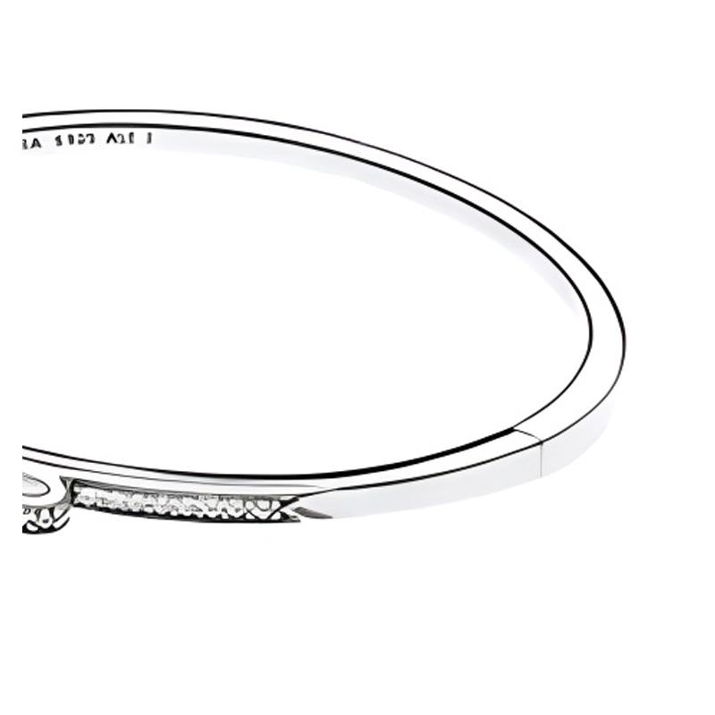 Pandora Brățară cu design de bandă pavé în formă de fundă pentru femei, argintie 590536CZ
