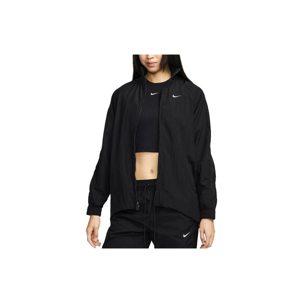 Nike Jachetă Sport Monocromă Confortabilă Impermeabilă cu Guler Ridicat Mânecă Lungă Femei Jachete Negru FV7536-010