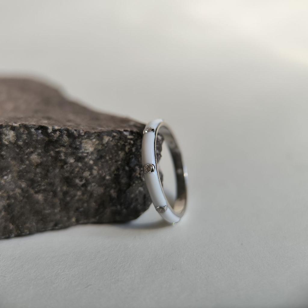 Silver Ring with Enamel, Cubic Zirconias, Product Weight 1.9 G (60002258)