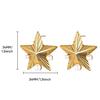 Fashion Exaggerated Starfish Flower Earrings Women's K Gold Plated Stainless Steel Gold Plated Pearl Inlaid Oil Pressure Earrings