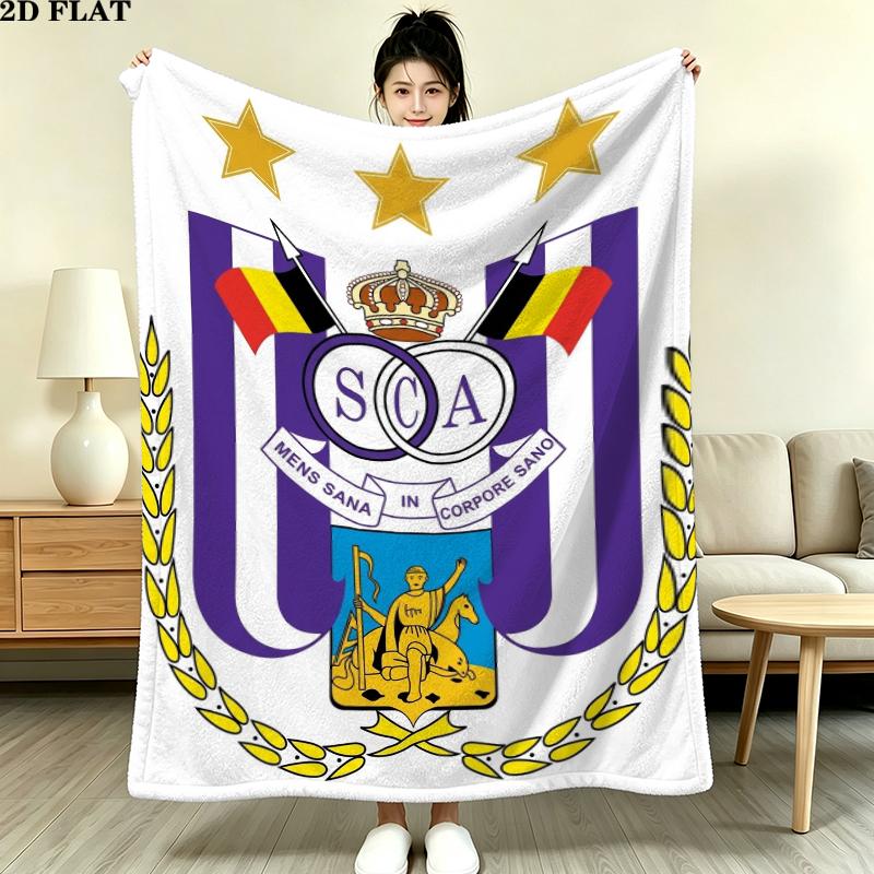 Rsc Anderlecht Print Flannel Blanket, High quality Comfortable for All Seasons, Home Decor, Warmth and Comfort, Perfect for Christmas Gifts