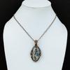 K2 Azurite Pendant, 999 Copper Wire Wrapped Gemstone Jewelry, Handmade Pendant, For Thanksgiving