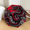 1pc Red Dragon Circular Illustration Umbrella with Plastic Handle,Suitable for All Seasons Home Travel Outdoor UmbrellaDD1342