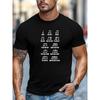 European Size Plus-size Men's T-shirt - Simple and Stylish Relaxed Casual Crew Neck Short Sleeve - Classical Musician and Musical Note Pattern