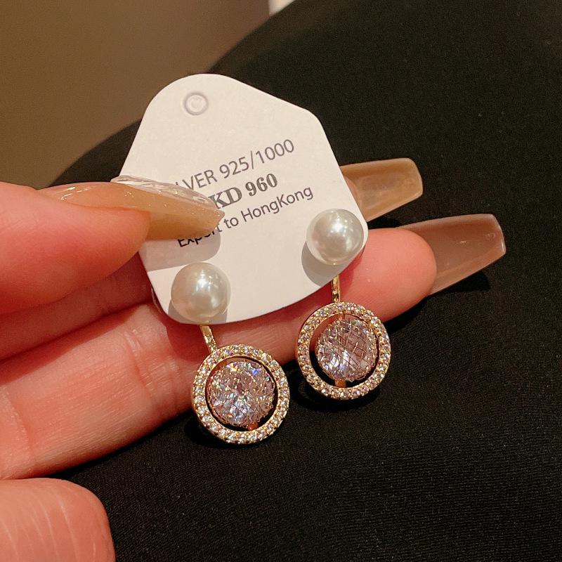 Silver Needle Zircon Geometric Tassel Earrings: Luxurious High-End Fashion Earrings for Women