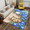 Cute Maltese Dogs Cartoon Rug with Blue Flowers for Living Room Decor Suitable for Use As an Anti-slip for Living Room Bedroom Sofas