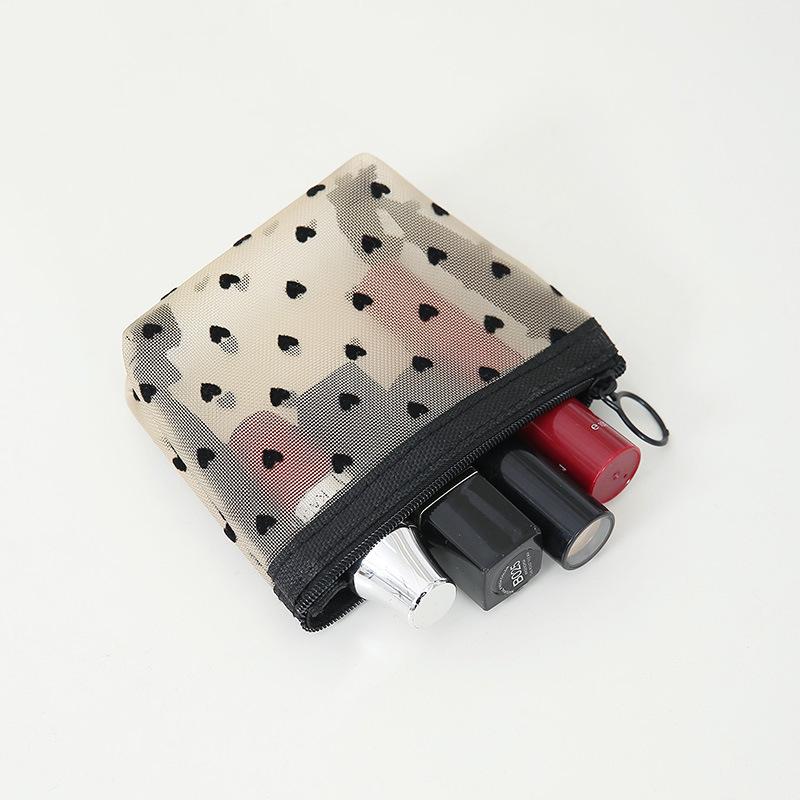 Custom Transparent Mesh Makeup Bag - Large Capacity, Portable Toiletry and Cosmetic Storage Bag for Women