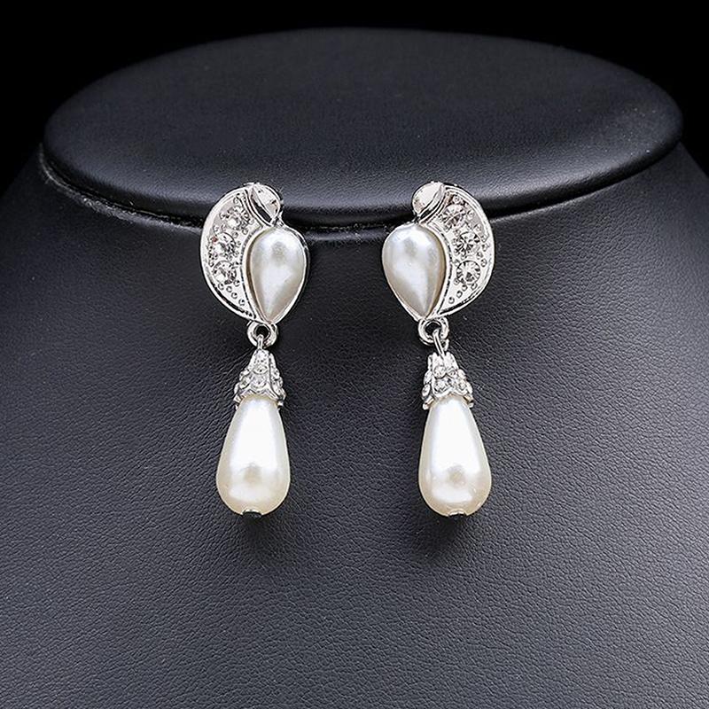 Fashion Imitation Pearl Necklace Two Layer Pearl Necklace Earrings Jewelry Beaded Necklace