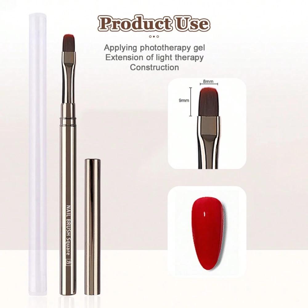 

Кисточка для полировки УФ-геля с круглым кончиком для ногтей не царапает и не скручивается, подходит для инструментов для градиентного и растушевочного маникюра. чёрный