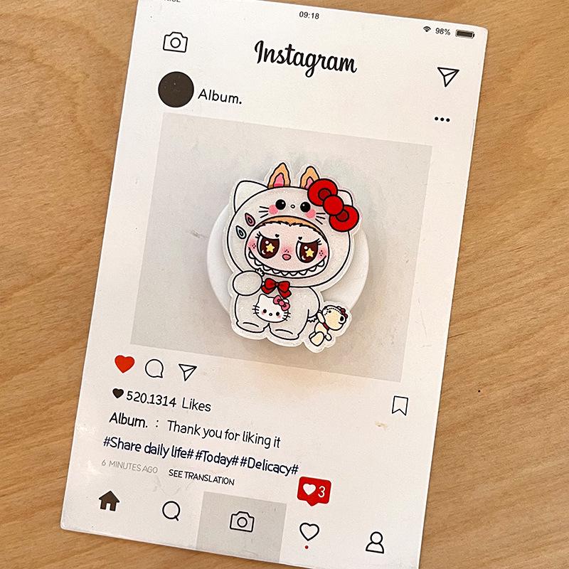 New Cute Cartoon Telescopic Folding Phone Holder with Airbag - Portable Desktop Back Sticker