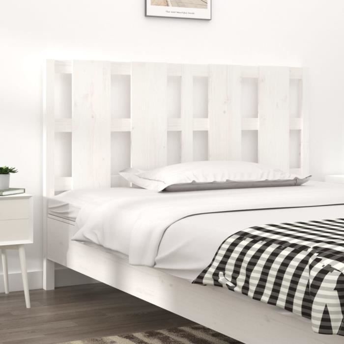 VidaXL Headboard White 125.5x4x100 Cm Solid Pine Wood 817981