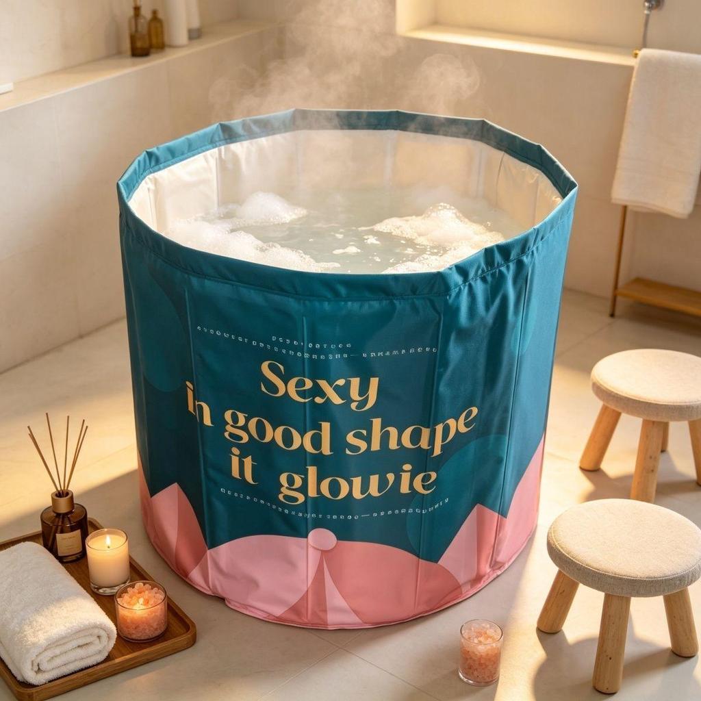 Foldable Adult Bathtub for Home Use - Thickened Full Body Shower Bucket