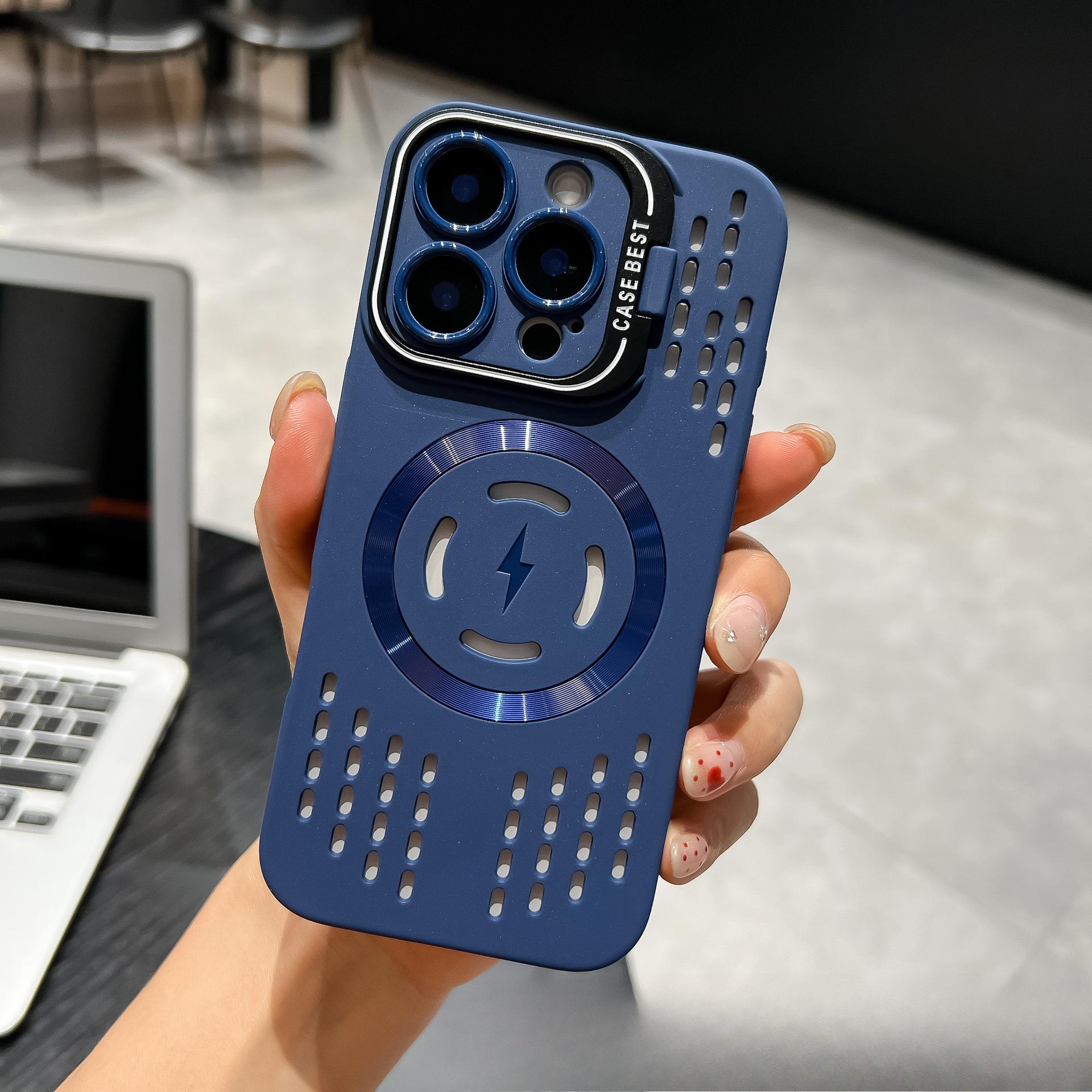 

Summer Freezing Point Heat Dissipation Magnetic Case Suitable for IPhone16PRO Mobile Phone Case European and American Lens Holder 11 Apple 15 iPhone 11