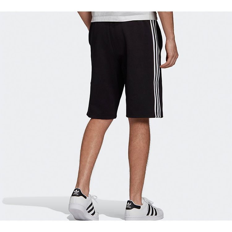 adidas Originals Lockup Long Shorts With Side Stripes Men Bottoms Black FM9878