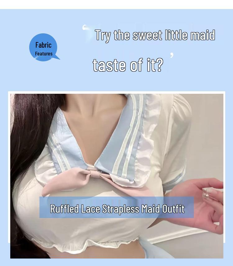 Women's Sexy Pure Love JK School Uniform Lingerie Set with Sweet Removable Super Short Skirt