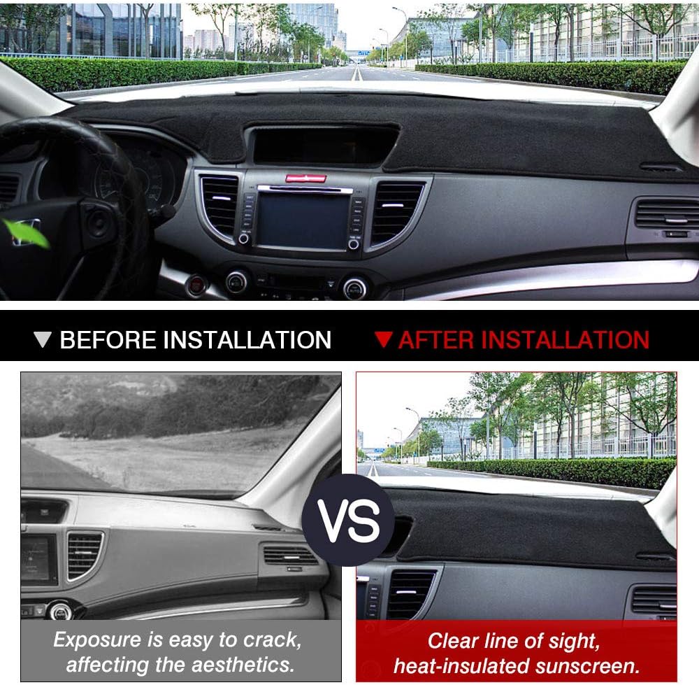 For Honda CR-V 2012-2016 (CRV) Flannel Dashboard Cover - Non-Slip Dashboard Pad Sun Shade Anti-Glare Protector