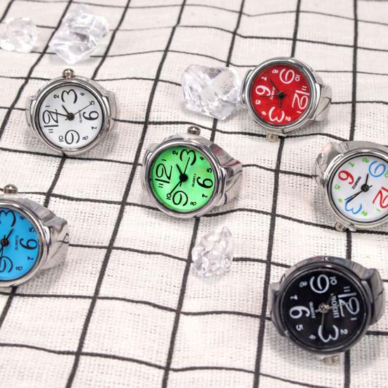 Finger Watch Mini Adjustable Elastic Strap Quartz Movement Jewelry Clock Women Men Finger Watch Daily Wear