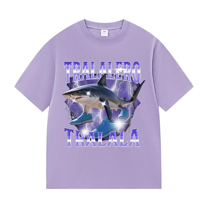 Tralalero Tralala Funny Shark Meme Italian Brainrot Hot Sale 2025 T Shirts Man Woman Fashion High Quality Cotton Tees Streetwear