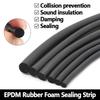 2-5m Piankowa Taśma Uszczelniająca z Gumy EPDM Okrągły Sznurowy Gąbczasty 2-20mm Uszczelka Pogodowa Dźwiękoszczelna Uszczelka do Drzwi Szafki Okna Uszczelnienie Szczelin Samochodowych