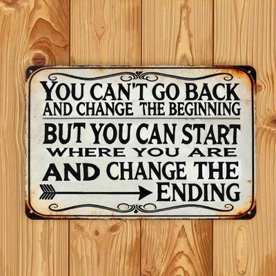Metal Wall Art Inspirational Quote Sign Home Office Decor Rustic Motivational Durable Quality
