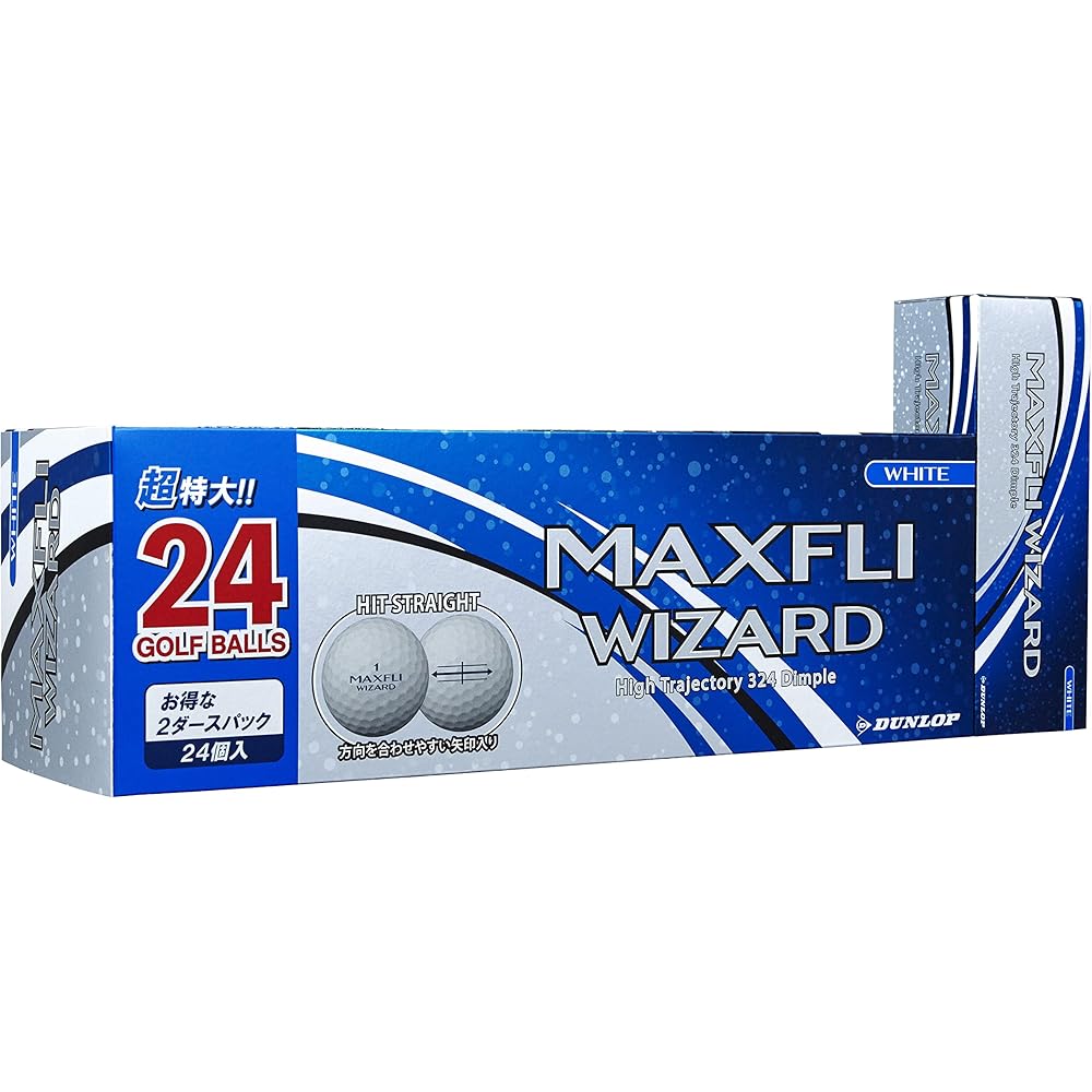 

Dunlop Maxfli Wizard Golf Balls 2021 Model 24 Pack White