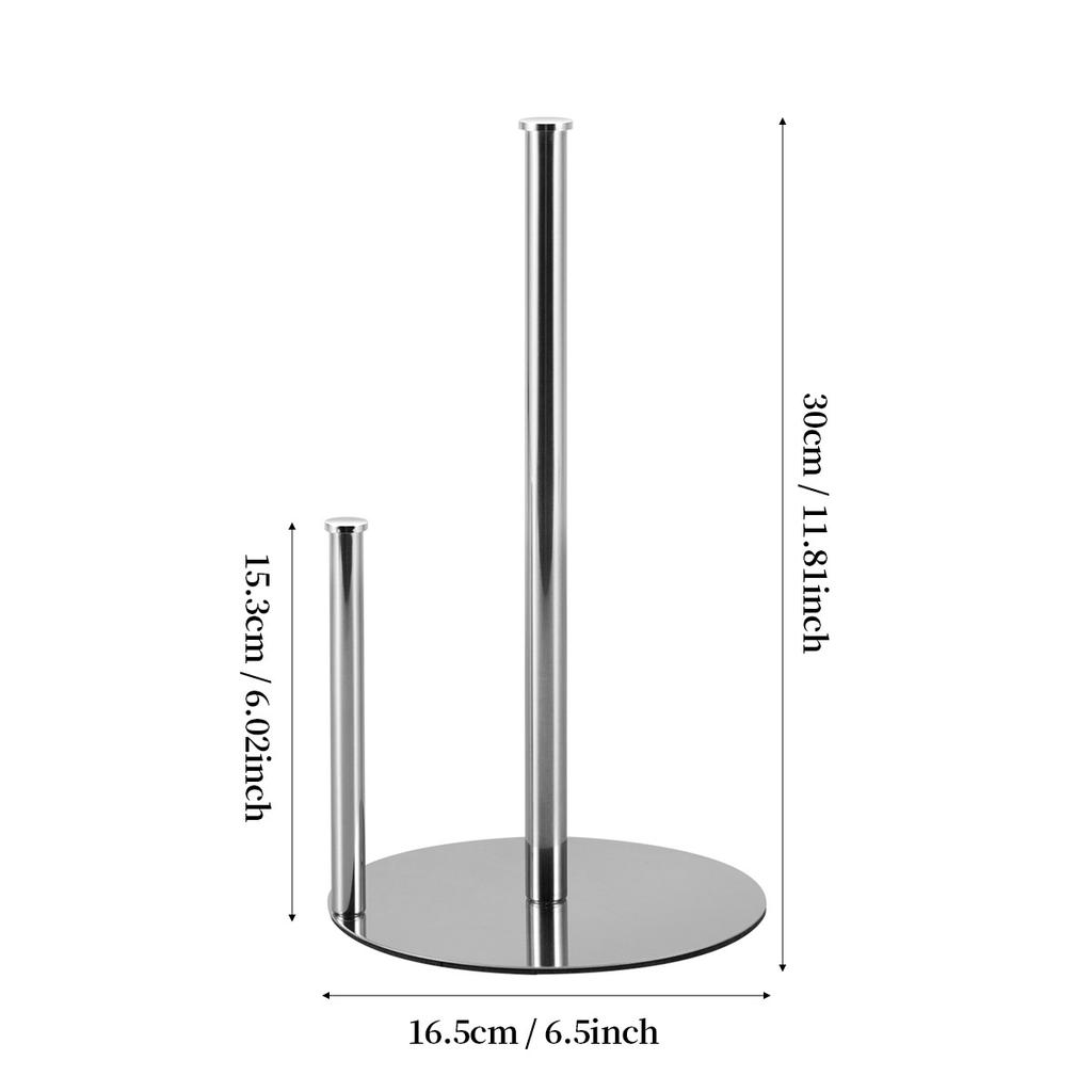 Golden Double Pole Kitchen Tissue Holder Desktop Cling Film Storage Rack Non Perforated Metal Hand Towel Roll Paper Holder New