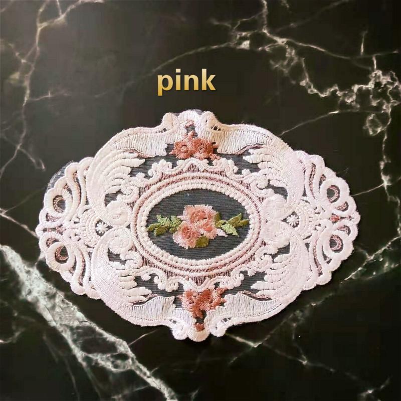

Европейская овальная кружевная вышитая подставка для спальни, кабинета, кухонной чашки, коврик для стола, чехол для тарелки с фруктами, ткань, рождественское украшение Oval 16x23cm