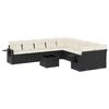 11 piece Garden Sofa Set with Cushions Black Poly Rattan