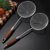 Hollow Ladle: Rosewood Handle Stainless Steel Wire Strainer & Noodle Scooper for Kitchen Oil & Hot Pot.