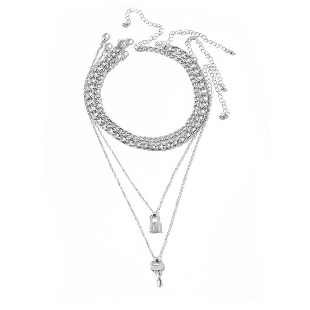 

Unique Alloy Key Pendant Necklace With Stunning Design Ideal For Holiday And Travel Gifts серебряный