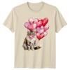 Cute Watercolor Cat Blowing Bubblegum Unisexs TShirt Cat Lover Valentines Day