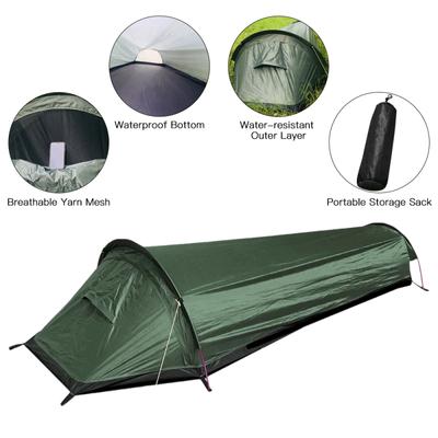 Tiendas de campaña portátiles para dormir en la playa para adultos, tienda de campaña para mochilero, saco de dormir para acampar al aire libre, tienda ligera para una sola persona