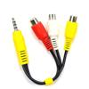 3.5mm Male to 3RCA Female Stereo Splitter Cable 3.5mm Male to 3RCA Female Sound Composite Adapter for Laptop Phone
