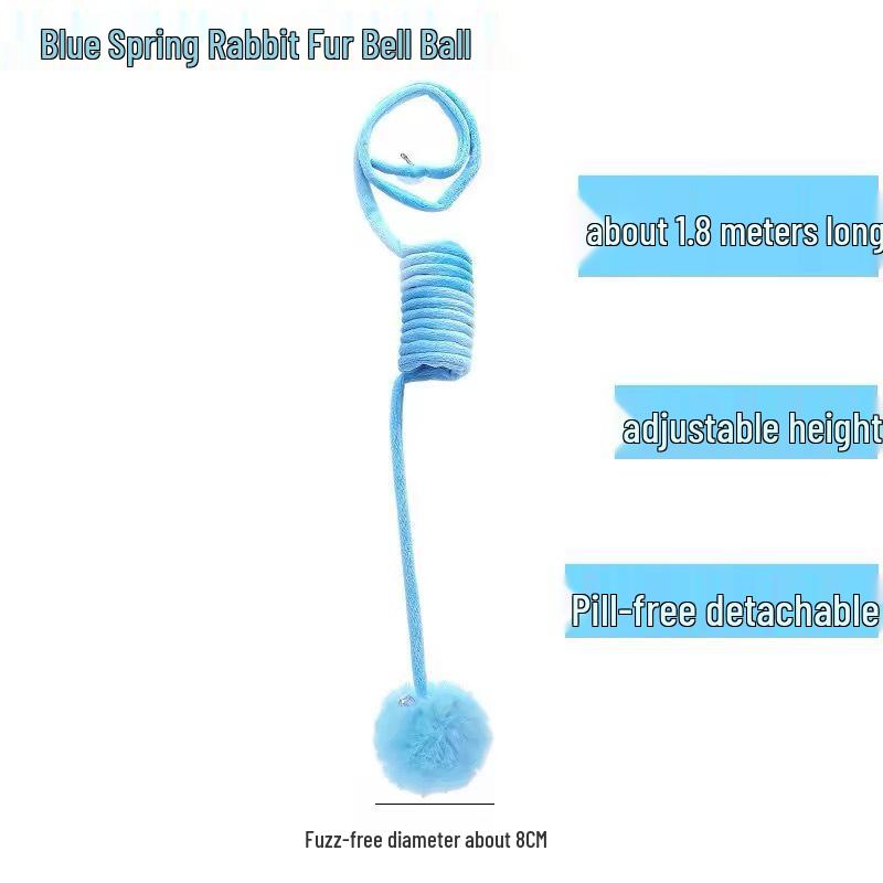 Rabbit Fur Plush Cat Teaser: Hanging Door Spring Toy for Self-Amusement and Boredom Relief
