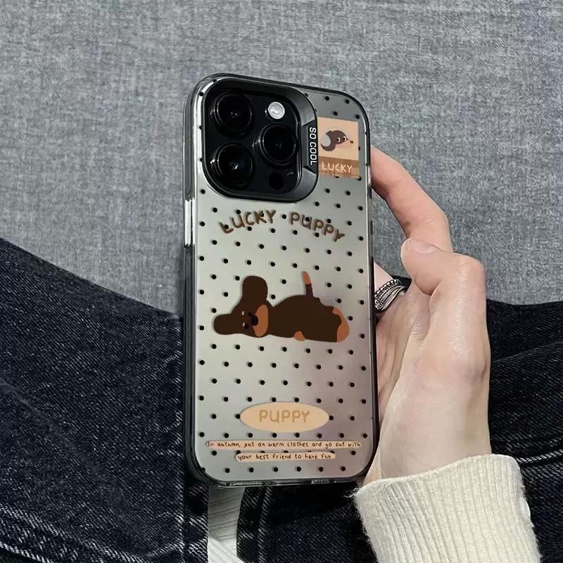 

Lucky Puppy Polka Dot Phone Case, Cute Dachshund Shockproof Cover for iPhone iPhone 13 PRO MAX разноцветный