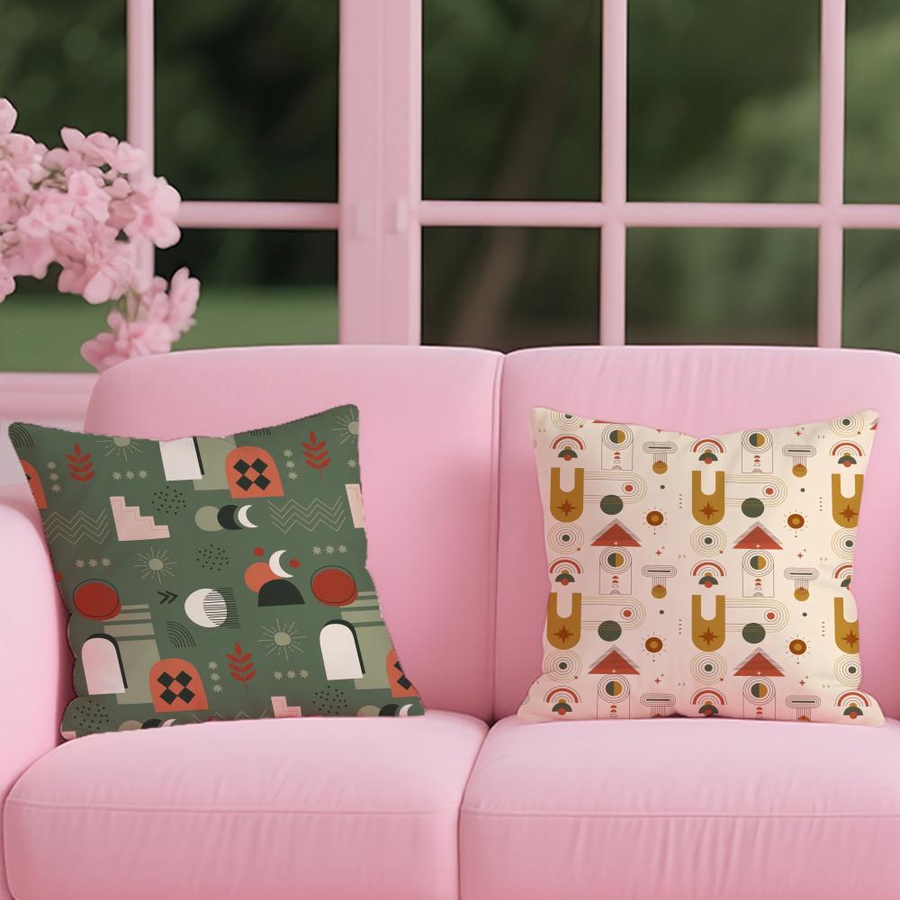 boho plant nordic Cushion Cover Reversible Plush Pillow Cover – For car, sofa, bedroom, perfect as a gift.