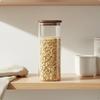 Borosilicate Glass Jar Square Canister Easy to Clean Pantry for Cafe 6060mm