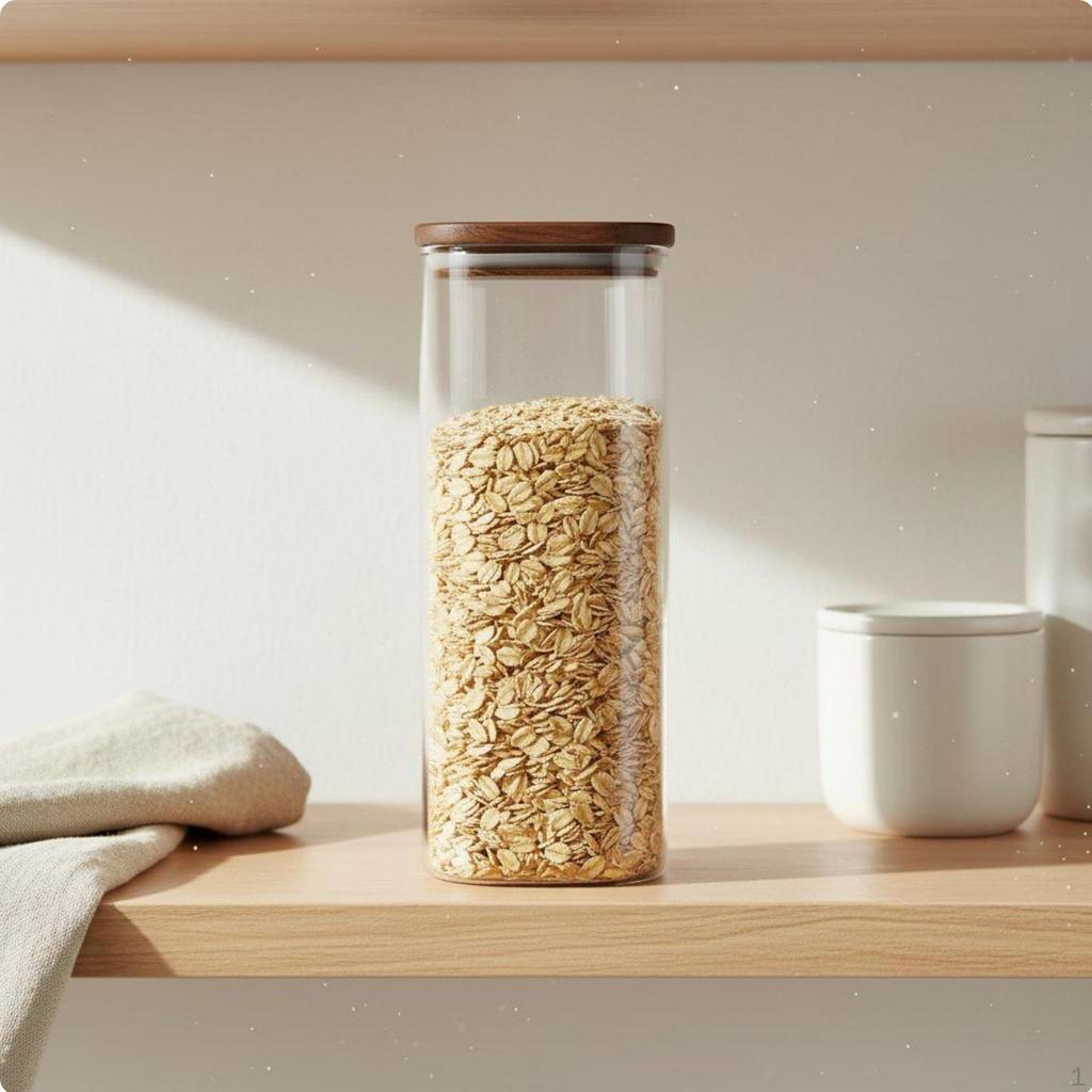 Borosilicate Glass Jar Square Canister Easy to Clean Pantry for Cafe 6060mm