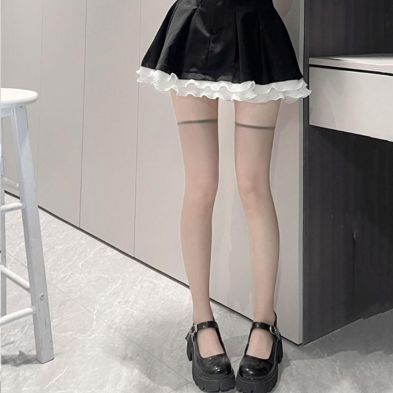 Women's Thigh High Socks Over the Knee Tube Socks Knee High Socks Sheer Silk Stockings Erotic Costume Accessories