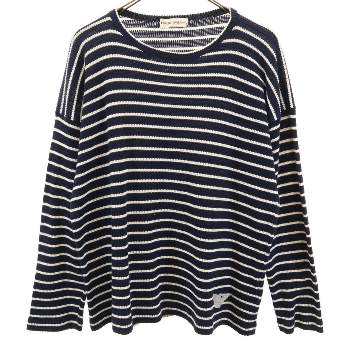 

Emporio Armani made in Italy Border Pattern Long sleeve knit M Navy Men s Used