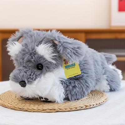 Party Style Long-haired Schnauzer Plush Toy Children's Soothing Puppy Throw Pillow Girlfriend Birthday Gift Bay Window Ornament