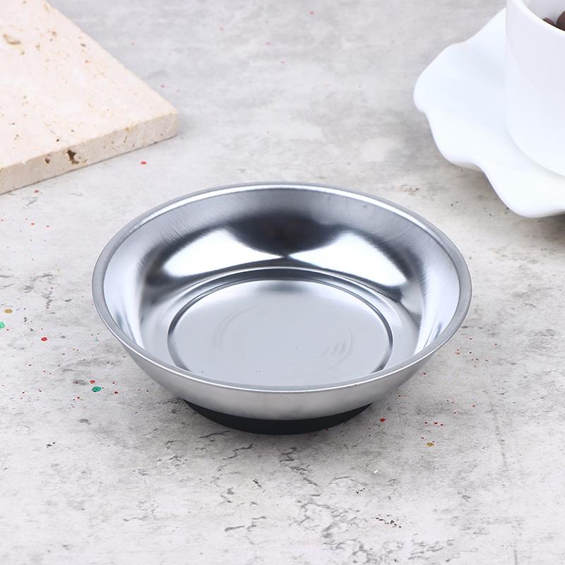 Stainless Steel Magnetic Tray Circular Magnetic Parts Bowl Screws Sockets Storage Tray For Auto Suction Pad Tools