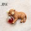 Small Resin Decor for Plants Drunk Highland Cow Figurine Plant Pot Hanger, Cute Animal Hanging Figurines, Decorative Hanger Waterproof Micro