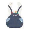 MIKI HOUSE Lunch Apron with Bear and Rabbit Made In for Boys and Baby Blue Bib/Mealtime Designs, Japan, Girls, Gift, 10-7918-576,