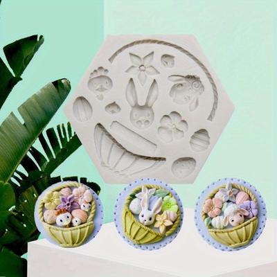 Ostern Kaninchen handgemachte Form 3D Silikon Ei Blume Fondant Schokoladenform Kuchen