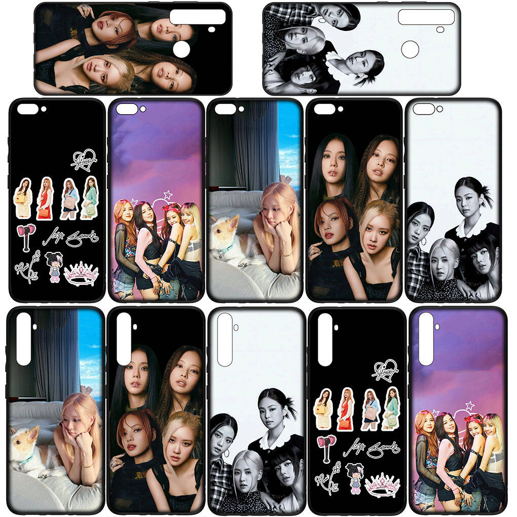 for Motorola Moto Edge 70 60 50 G54 G86 Samsung Galaxy S25 iPhone 17 16 15 Xiaomi Redmi Note 14 13 Pro Max Phone Case Kpop Pinks Korean Black Cover