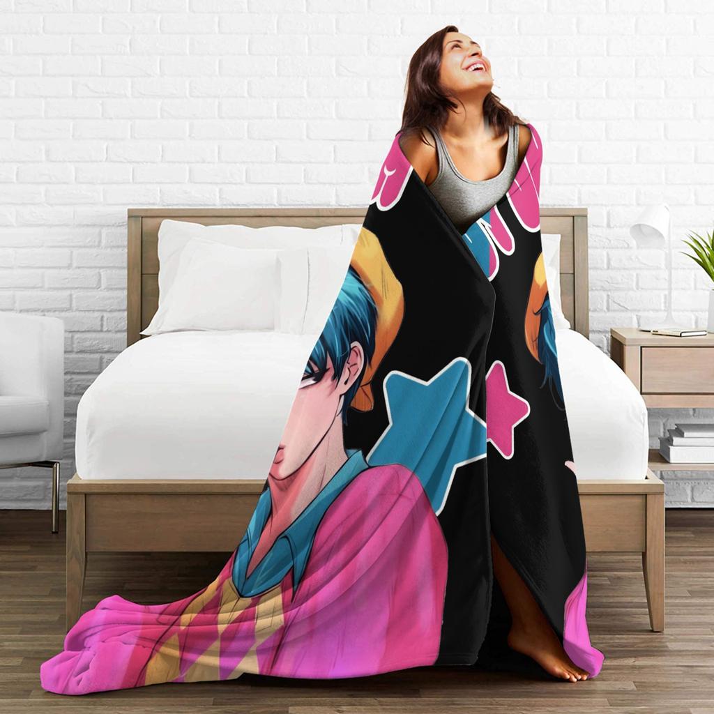 Baby Saja KPop Demon Hunters Saja Boys Blanket Warm Funny Plush Bedding Throws For Child Couch Chair Flannel Bedspread Bed Cover
