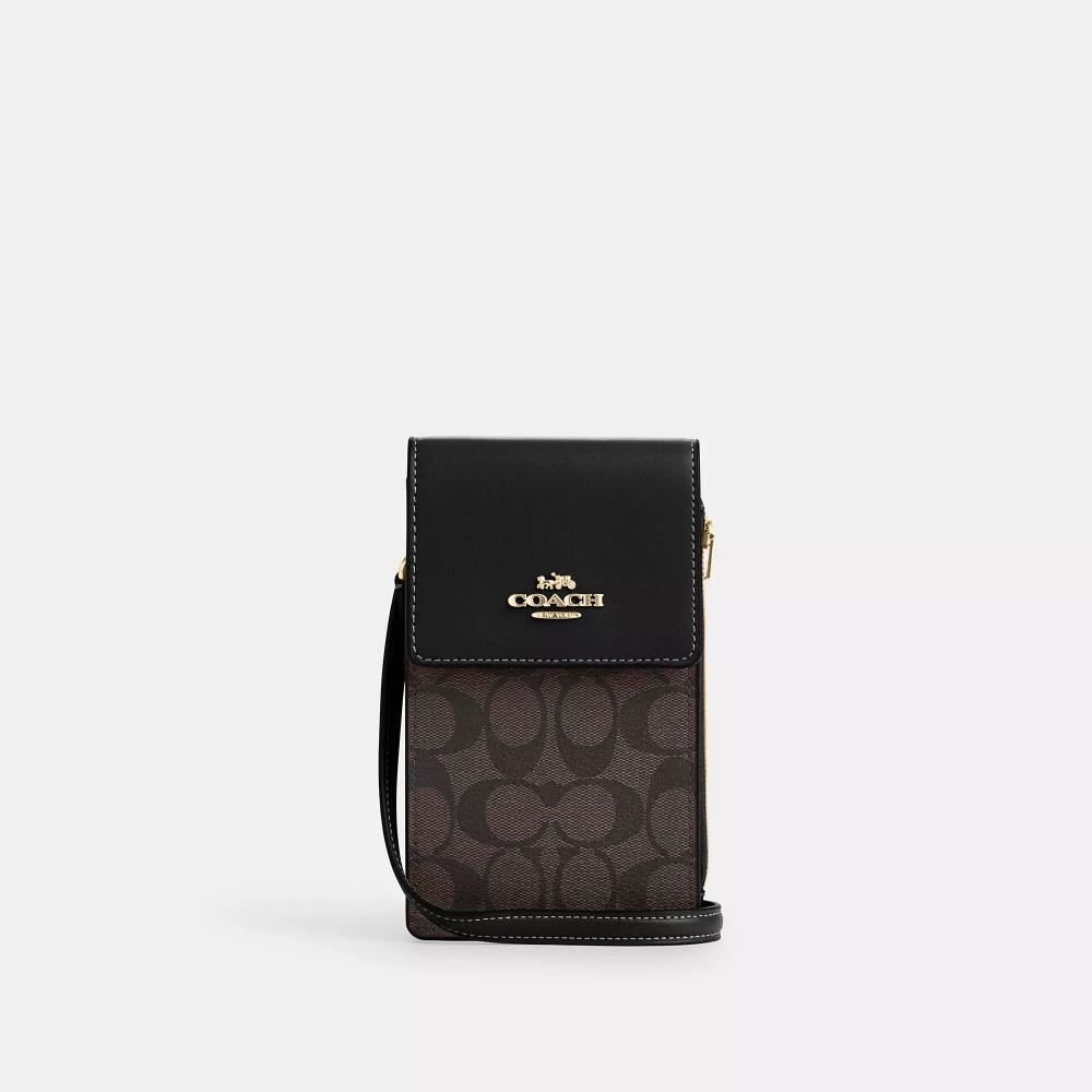 

Через плечо Coach North South Phone из канвы Signature золотисто-коричневый черный
